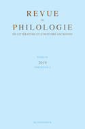 Revue de philologie, de littérature et d'histoire anciennes, v. 93-2